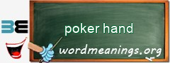 WordMeaning blackboard for poker hand